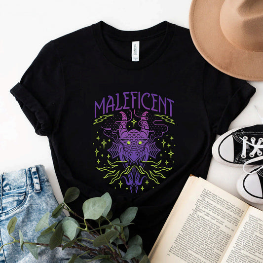 Disney Villains Maleficent Dragon Line Design Premium T-Shirt #b0b33htnvs
