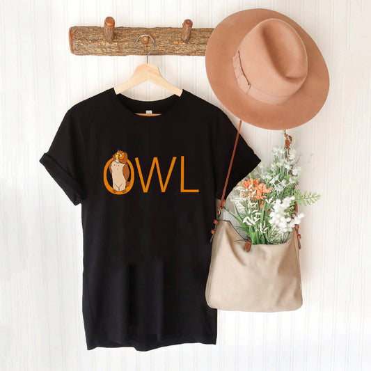 Disney Winnie The Pooh Owl Classic Lettering  T-Shirt