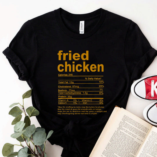 Fried Chicken Nutrition Facts Funny Thanksgiving Christmas T-Shirt #b09l1dz5xr
