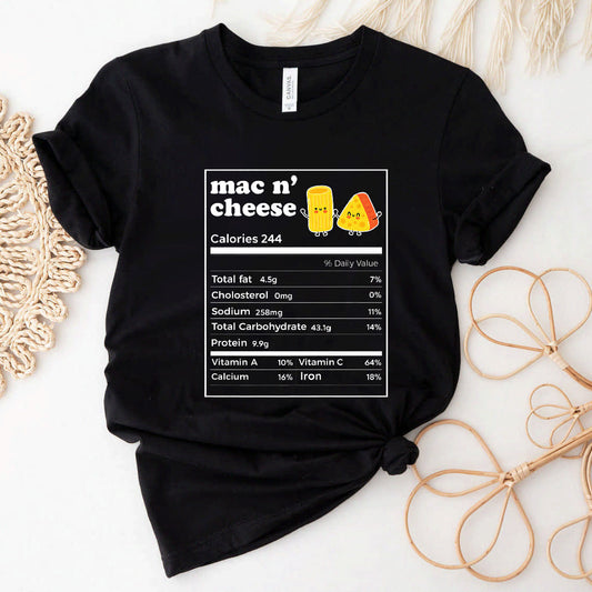 Funny Mac N' Cheese Nutrition Facts Thanksgiving Food Premium T-Shirt #b09mcbj1mm