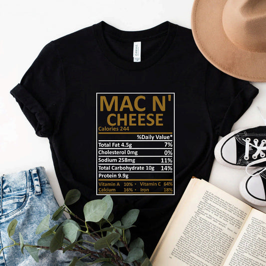 Funny Mac N' Cheese Nutrition Matching Thanksgiving Premium T-Shirt #b09k5hlslr