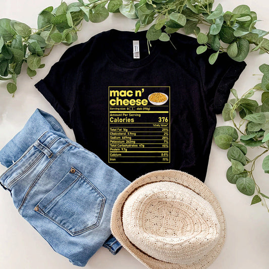 Mac And Cheese Nutrition Facts Thanksgiving Christmas Gifts T-Shirt #b09knmqpfd