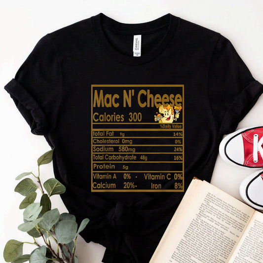 Mac And Cheese Nutrition Facts Thanksgiving Family Matching T-Shirt #b09k5j6y4p