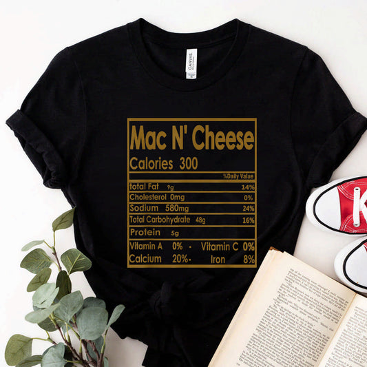 Mac And Cheese Nutrition Facts Thanksgiving Family Matching T-Shirt #b09k5k2k3p
