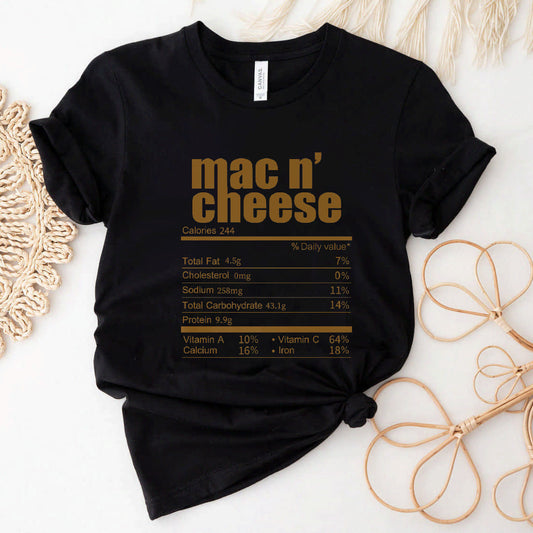 Mac And Cheese Nutrition Facts Thanksgiving Funny Premium T-Shirt #b09ltfm7lf