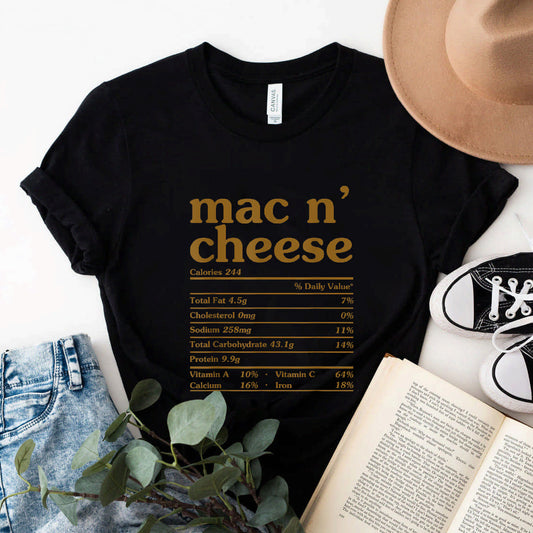 Mac And Cheese Nutrition Funny Thanksgiving Mac N' Cheese T-Shirt #b09kq1gx15