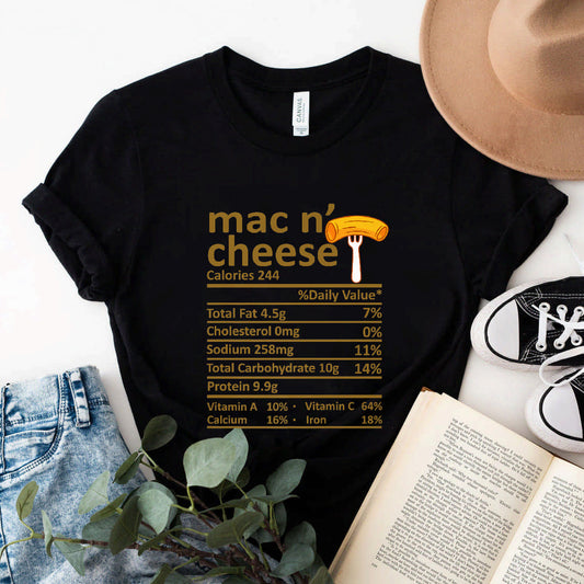 Mac N' Cheese Nutrition Thanksgiving Costume Food Facts Xmas Premium T-Shirt #b09k4vfjyw