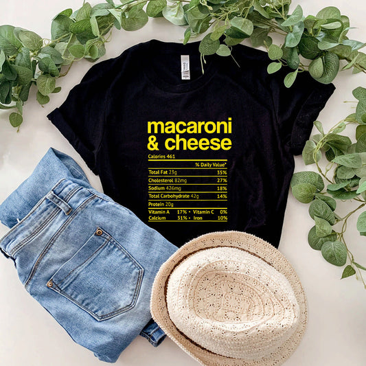 Macaroni And Cheese Nutrition Fact Thanksgiving Mac N Cheese T-Shirt #b09qph5sq4