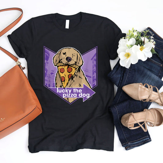 Marvel Hawkeye Disney Plus Lucky The Pizza Dog Chevron T-Shirt