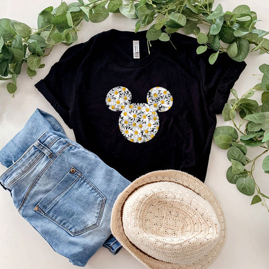 Mickey Mouse Floral Daisies T-Shirt