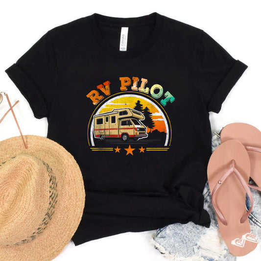 Rv Pilot Camping Funny Vintage Motorhome Travel Vacation T-Shirt #b09z4gsgtp