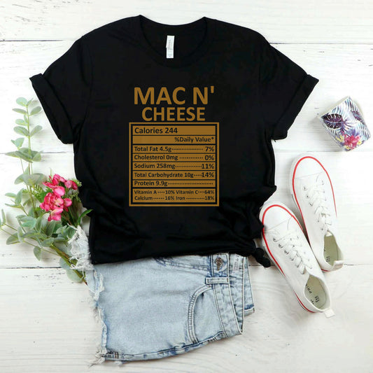 Thanksgiving Christmas Funny Mac N' Cheese Nutrition Facts Premium T-Shirt #b09k6dz792