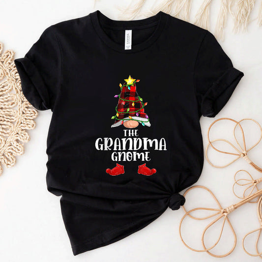 The Grandma Gnome - Matching Family Group Christmas Pajama T-Shirt