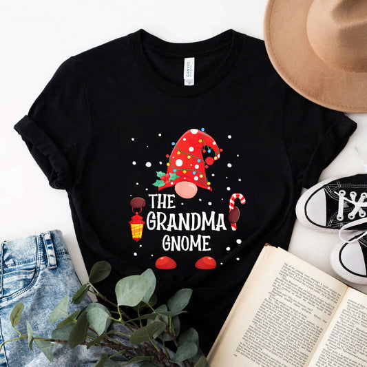 The Grandma Gnome Matching Family Christmas Gnome Pajama T-Shirt #b09kxklp83