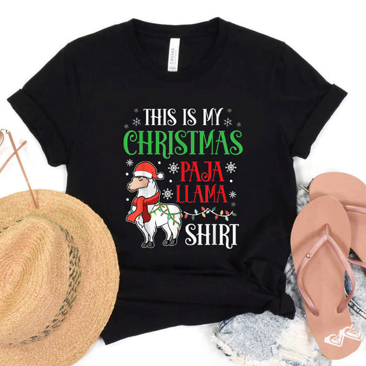 This Is My Christmas Paja-llama Llama Pyjama Funny Gift T-Shirt