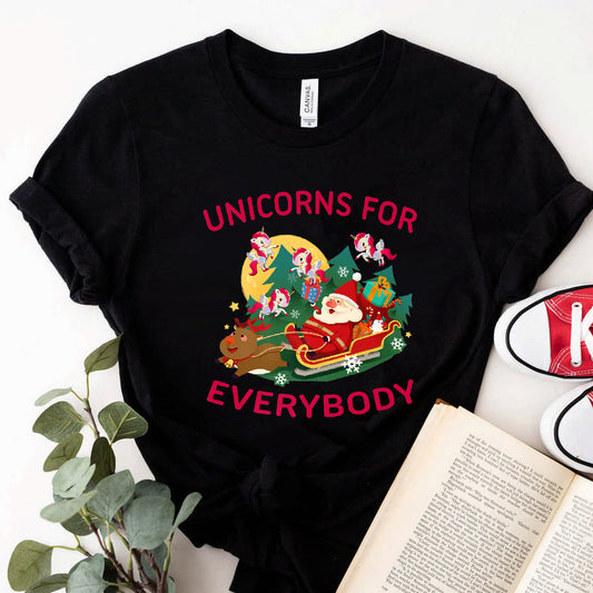 Unicorn for Everybody Christmas Unicorn Christmas Santa Premium T-Shirt