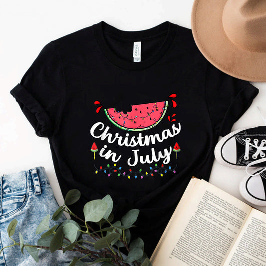 Watermelon Summer Christmas In July Summer Vacation Funny T-Shirt #b0b2hzshb4