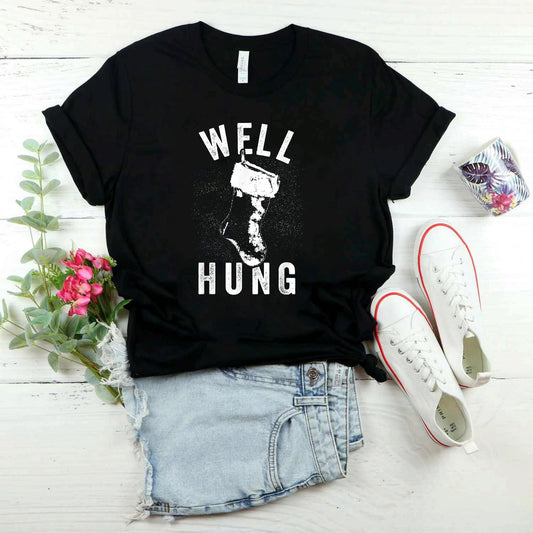 Well Hung Christmas Shirt Offensive Adult Humor Xmas T-Shirt #b09kyj7g6r
