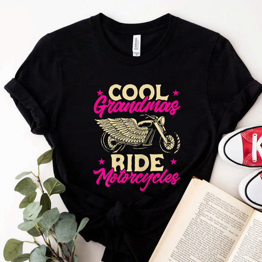 Womens Grandmas Ride Motorcycles Funny Biker Granny T-Shirt #b09k7xss8l